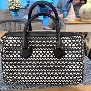 Tori Burch Stylish Black and White Geometric Women's Bag